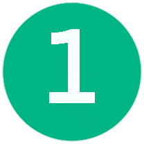 Green circle with number 1 in middle