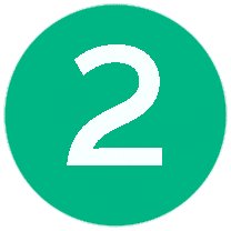Green circle with number 2 in middle